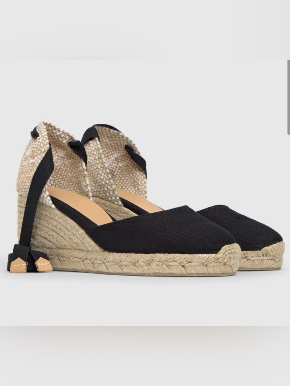 castaner espadrilles Wedge Carina Negro Black Size 35/5 New $180